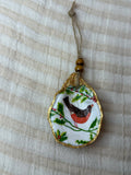 Small (4"<) Oyster Shell Ornament (Gold Robin Gold Back)
