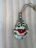 Small (4"<) Oyster Shell Ornament (Silver Cardinal Pearl Back)