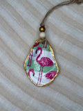 Small (4"<) Oyster Shell Ornament (Gold Flamingo, Gold Back)