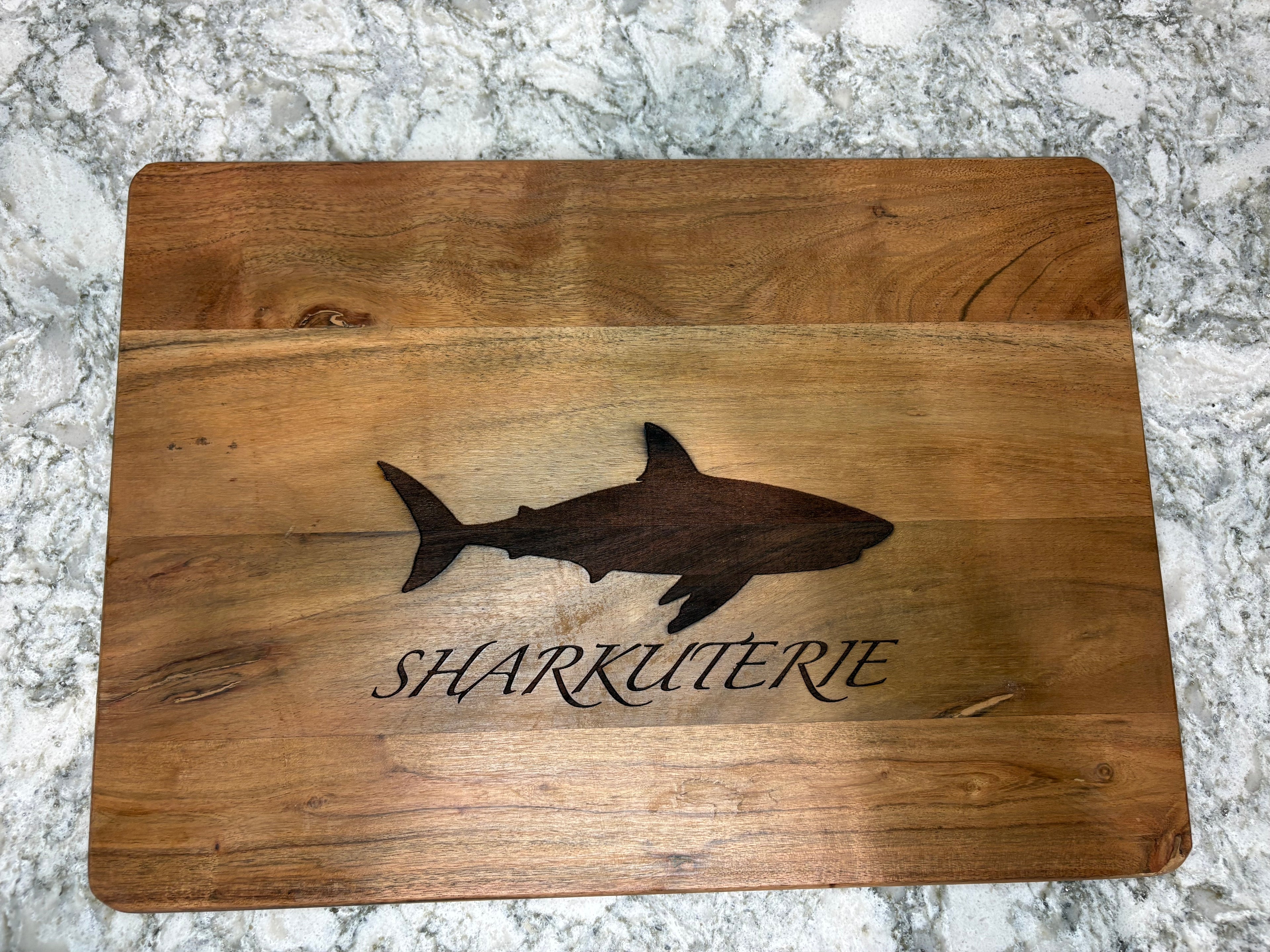 Acacia Wood “Sharkuterie” Engraved Cutting Board