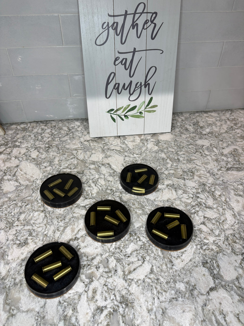 44 Magnum Casing Epoxy Bar Coasters (Set of 5)