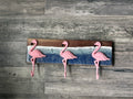 Walnut & Epoxy Flamingo Towel /Clothing Hanger